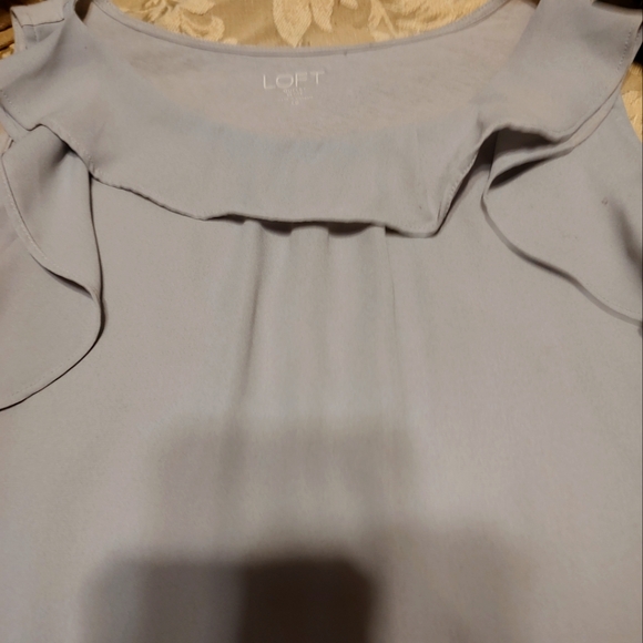 🩶Loft Dainty Soft French Silver Platinum Ruffled Organza Camisole Tank Top - LP - Picture 10 of 14